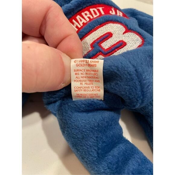 1999 Dale Earnhardt Jr #3 Beanie Baby 23 Karat Gold'n Bear NWT Vintage - Picture 6 of 8